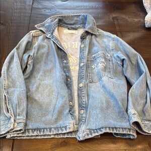 Zara Light Blue Denim Jacket Bikers Riders Los Angeles
